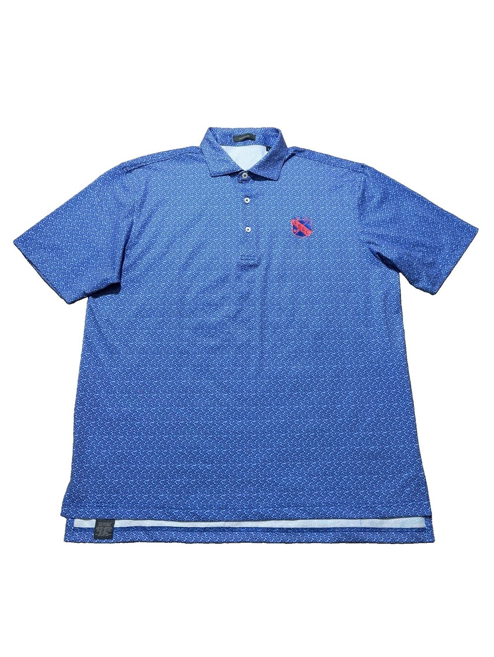 Turtleson Shirt Polo Performance AOP Mens Large Blue Logo Golf Club Resort